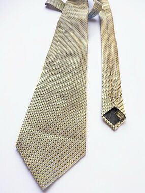 Alexander Julian Silk Tie Gold Blue Geometric Mens Designer Tie